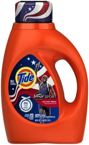Tide plus Febreze Freshness Liquid Detergent, Sport Victory Fresh, 50 oz, 30 Loads