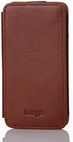 Barga Cases Genuine Leather Wallet Case for iPhone 5 / 5s, Tan
