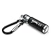 ThorFire LED Keychain Flashlight Mini Pocket EDC Light Torch Tail Click Switch Zoom Adjustable Focus Battery Included, Black KL01