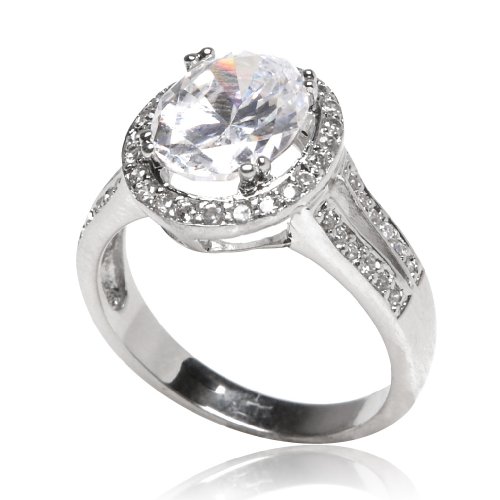 Childrens Toyshop  Jewelry : Oval CZ Engagement Ring size 9 Emitations