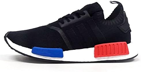 Men And Women Originals NMD Primeknit Fashion Breathable Running Shoes Black/Red/Blue US8.5