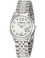 Raymond Weil Womens 5670-ST-05985 Freelancer White Mother-Of-Pearl Dial Watch