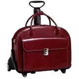 McKleinUSA Glen Ellyn 94366 W Series Italian Leather Detachable-Wheeled Ladies Briefcase (Red)