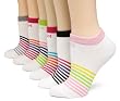 Steve Madden Legwear Womens 6 Pack Stripe No Show Athletic Ped Socks
