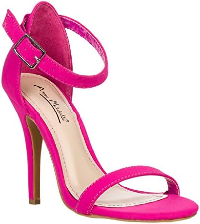 Anne Michelle Enzo-01N Ankle Strap Open Toe Stiletto High Heel Dress Sandal