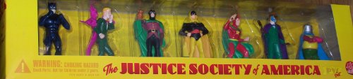  The JUSTICE SOCIETY of AMERICA Seven-Piece PVC SET Mighty Heroes From The Golden Age of Comics
