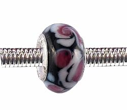 Pandora Style Charm Bead (Z85) Murano Lampwork Glass (12mm x 8mm) (fits Troll too)