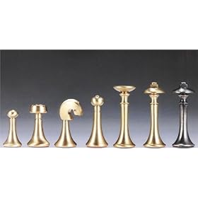 Modern Brass Chess Set by thechessstore