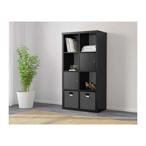IKEA Kallax Shelving Units Insert with Door Black Brown eBay