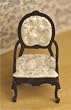 Miniature Fine Furniture White Tufted Armchair
