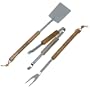 ACE TRADING-GRILL ACC 2 BBQ-467187 BBQ BARBECUE TOOL SETS WITH OAK HANDLE - STAILNESS STEEL