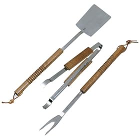 ACE TRADING-GRILL ACC 2 BBQ-467187 BBQ BARBECUE TOOL SETS WITH OAK HANDLE - STAILNESS... by GRILLMARK