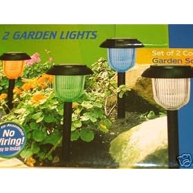 SET OF 4 CONTEMPORARY COLOUR CHANGE GARDEN SOLAR LIGHTS