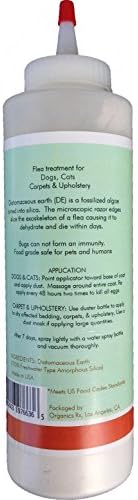 Organics Rx Pet Flea Powder with Applicator 5oz from Grade Diatomaceous for Cat &amp; Dog Natural Flea Treatment