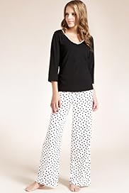 Pure Cotton 3/4 Sleeve Spot Pyjamas