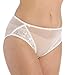 Carnival Womens High Cut Lace Stretch Bikini Panty, Ivory, Large