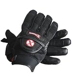 Xelement Cool Rider Black Mesh and Leather Motorcycle Riding Gloves - Size : Medium