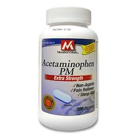 300 Caplets - Extra Strength PM Acetaminophen Generic 500 mg Compare to Tylenol