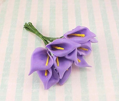 EVA 5*24pcs 3cm Head Calla Lily Flower Bouquet (Purple)