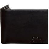 Sakkas Men's Authentic Leather Bi-fold Wallet with 3 Id Windows (Black) - New !