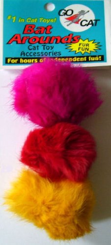3 Pack of Bat Arounds: Fur Ball Cat Toy from Da Bird 3 Pack of Bat Arounds: Fur Ball Cat Toy from Da Bird