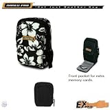 Ex-Pro Pac Designer Digital Camera Case, Water Proof Material, Designer Print for Smaller Camera s. Includes belt strap and shoulder strap. Zebra, White & Black
