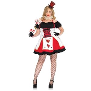 2Pc Alice In Wonderland Queen Of Hearts Sexy Plus Size Holiday Costumes