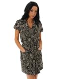 Sassy New York & Company Short Sleeve Print Dress Pockets with Belt Safari Dress Size XS or Small