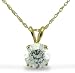 14KT Yellow Gold 1.0 CTW Round CZ Solitaire Pendant on 18" Chain