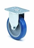 ER Wagner Light Duty Plate Rigid Caster 4 Inch Polyurethane Tread/Polyolefin Hub Wheel 140 lbs Load Capacity