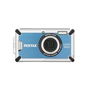 Pentax Optio W80 Digitalkamera (12,1 Megapixel, 5-fach opt. Zoom, 6,4 cm (2,5 Zoll) Display, bis 5m wasserdicht nach IP70) blau
