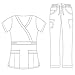 Dagacci Medical Uniform Women's Scrubs Set Stretch Ultra Soft Y-Neck Wrap Top and Pants Gray M