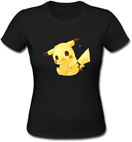 Buuban Girls Japanese Anime Pokemon Pikachu T-shirt Tshirts Black Medium