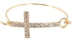 Gold with Clear Iced Out Cross Metal...