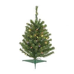 2' Pre-Lit Balsam Fir Artificial Christmas Tree - Multi Lights