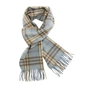 100% Wool Classic Plaid Tassel Ends Long Scarf - Various Colors Available