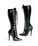 511-GINA, 5 Heel Stretch Laceup Knee Boot With Inner Zipper by Ellie Shoes