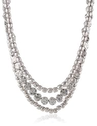 Lucky Brand "Royal Jewels" Silver Multi-Layer Metal Beaded Strand Necklace, 17"