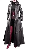 Ashwood Long Black Leather Studded Gothic-style Coat - Ladies/Womens (UK 10-18, Bust 34