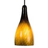 Checkolite 25309-36 1-Light Home Design Art Glass Pendant, Dark Bronze ~ Checkolite