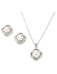 Bella Pearl Cubic Zirconia Eternity Jewelry Set