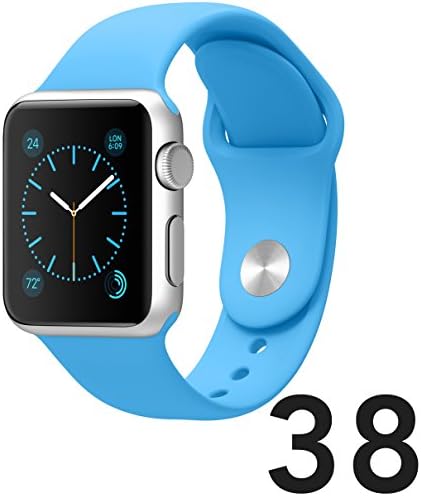 Apple Watch Band 38mm Sport Blue Replacement (Fluoroelastomer with Pin-and-Tuck Closure) - Madsen Outlet