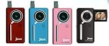 Jazz DV151 Flip Style, RED Ultra Slim 60 Minute Camcorder with 1.5 LCD Screen, 4x Digital Zoom