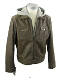 Men's Hooded Leather Jacket All Sizes New Style in Brown