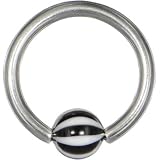 14 gauge MIDNIGHT Beach Ball BCR Captive Ring
