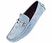 Amali Mens Casual Driving Moccasin Loafer in Turquoise Microfiber With Silver Ornament: Style Walken Turquoise-025