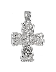 Clevereves 14K White Gold Pendant Cross 7.5 - Gram(s)