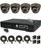 USA Security Store -- CCTV 4 Sharp CCD Indoor Dome Day/Night Vision Color Cameras with one H.264 4 Channels Video audio Security Surveillance DVR Digital Video Recorder System Built-in 500GB HDD, Included 4x65FT video cables and Power Supplies KIT. Supports Network Remote Viewing Over Internet, Windows IE, Windows Mobile, and Apple Mac FireFox.