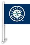Seattle Mariners MLB Car Flag With Wall Brackett
