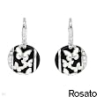 ROSATO Made in Italy Charming Earrings With 0.60ctw Cubic zirconia in Two tone Enamel and 925 Sterling silver. Total item weight 5.7g Length 25mm
